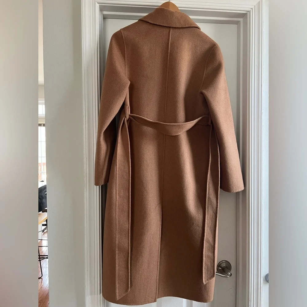 MANGO Camel Wrap Belted Long Coat - Picture 2 of 5